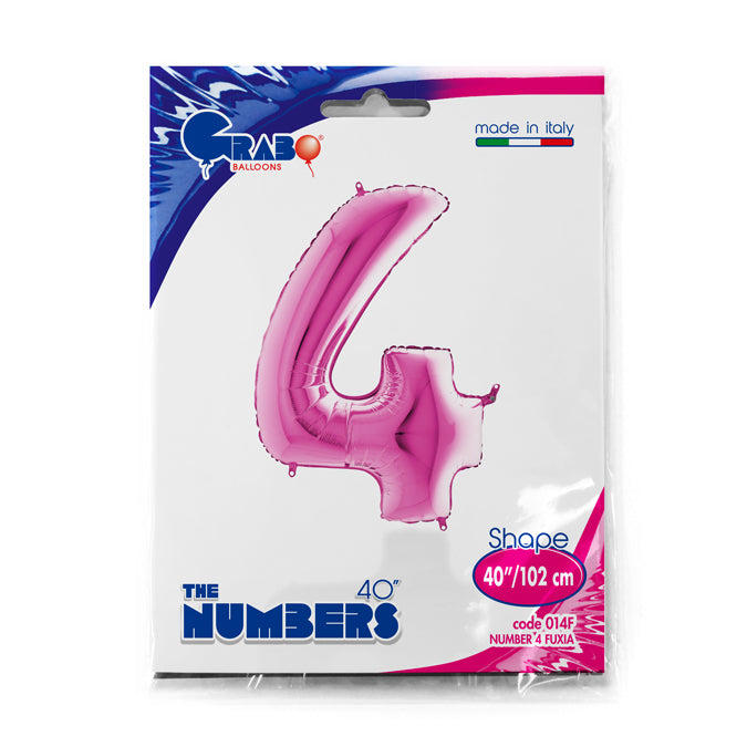 numerone 4 foil 100cm/40inch fucsia