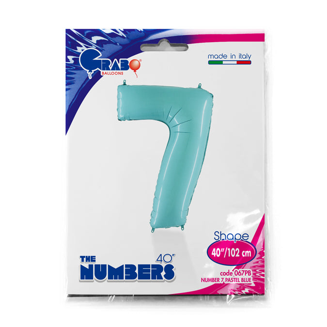 numero 7 foil 100cm/40inch celeste
