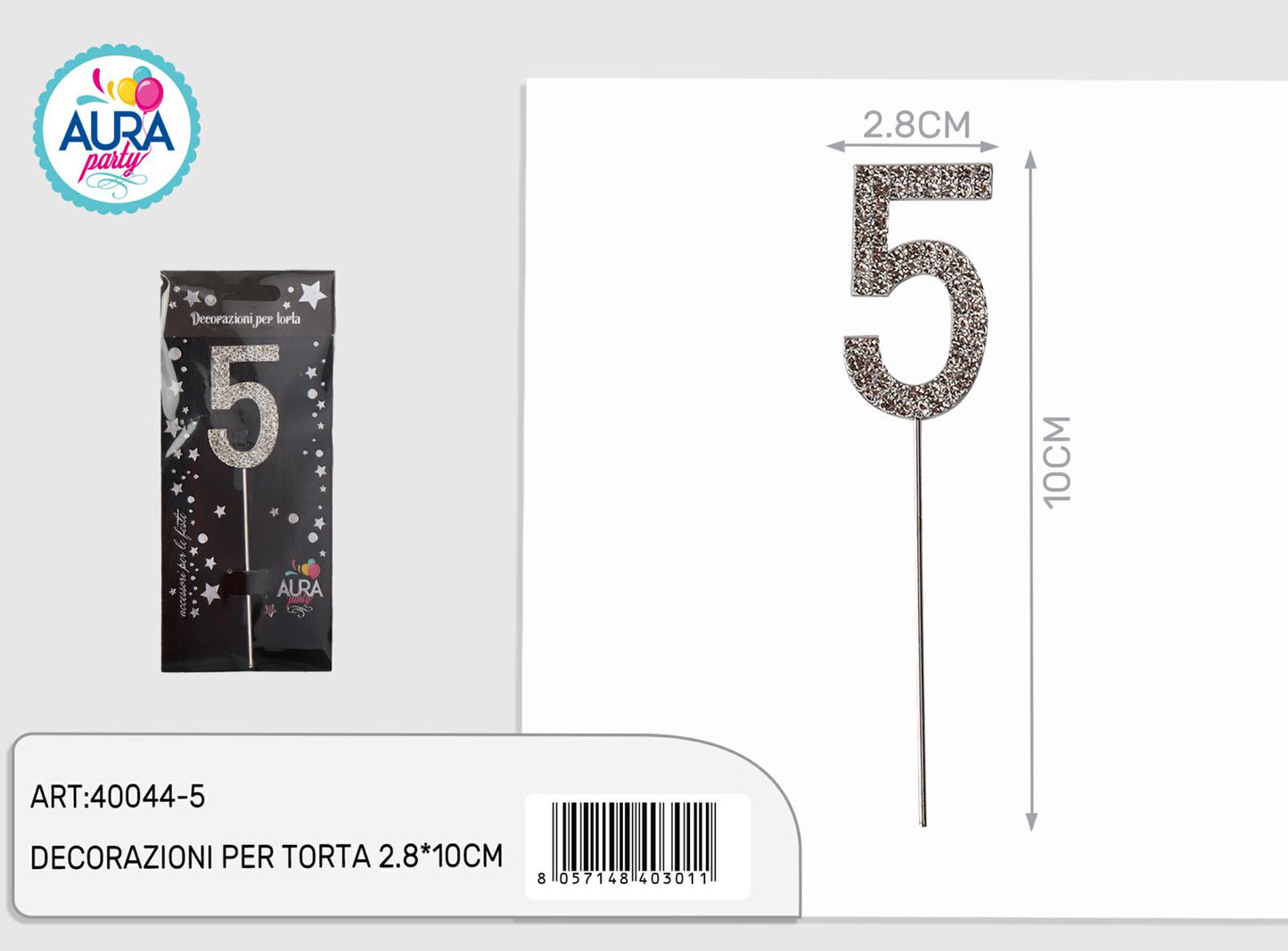 Cake topper con strass strass n .5