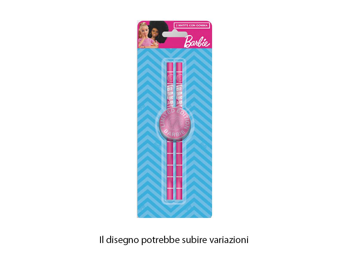 barbie matite 2 pz blister c/gomma