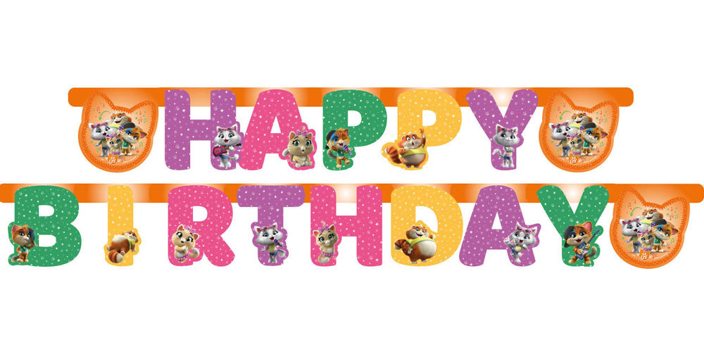 Happy Birthday 44 Cats Banner