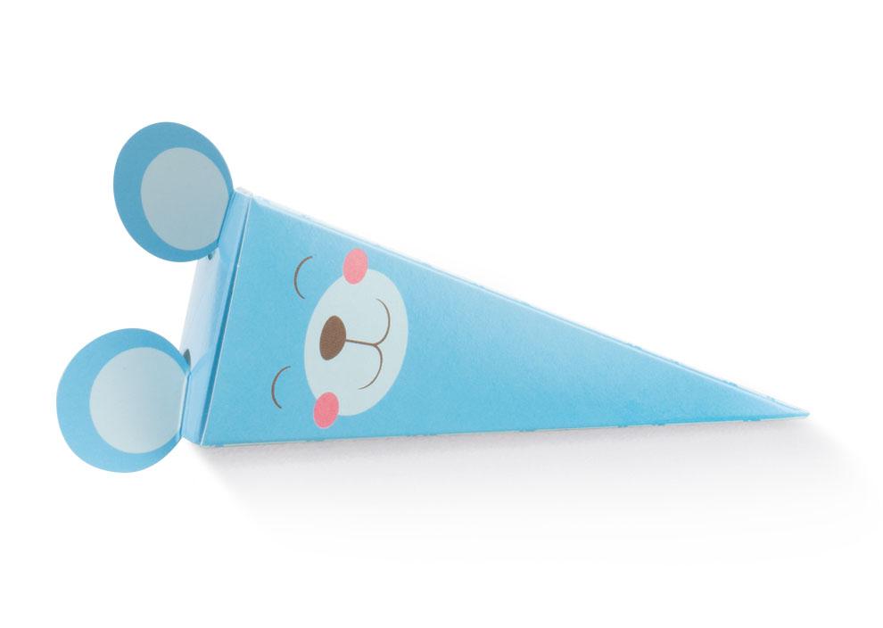 Box cono orsetto pon pon azzurro