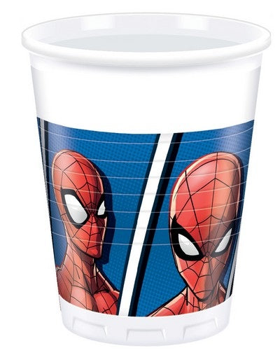 bicchiere plastica. 8 pz * Spiderman Team Up