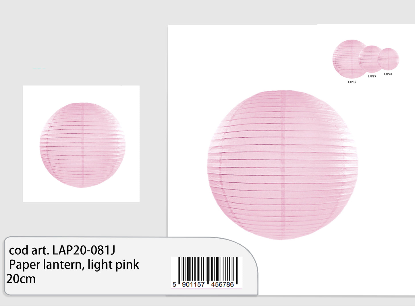 Lanterna di carta light pink 20cm