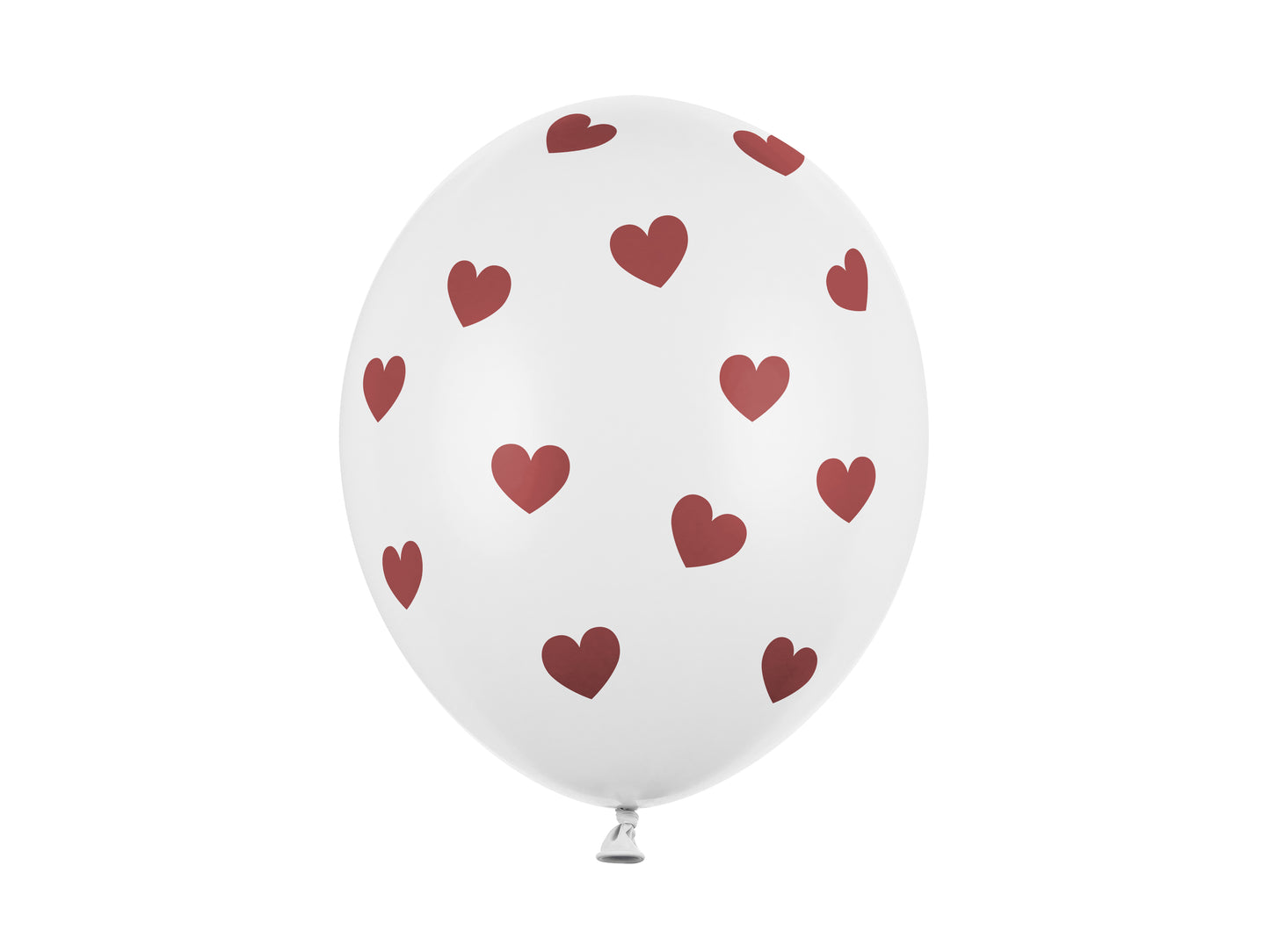 Palloncini bianchi con cuori rossi 30cm 6pz
