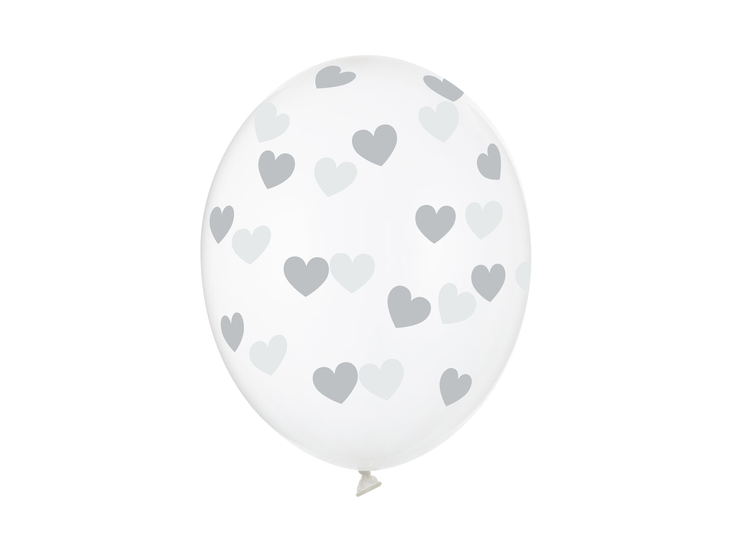 Balloons 30cm. hearts. crystal clear 6pz