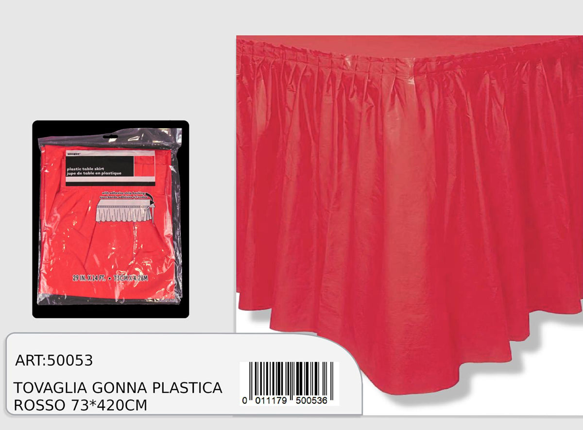 Gonna plastica 73 x 420 cm Rosso