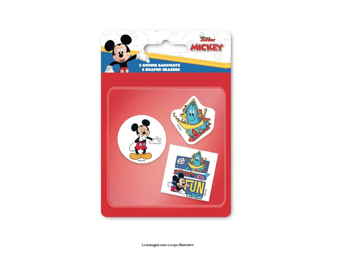 Mickey Mouse shaped erasers, 3 pieces