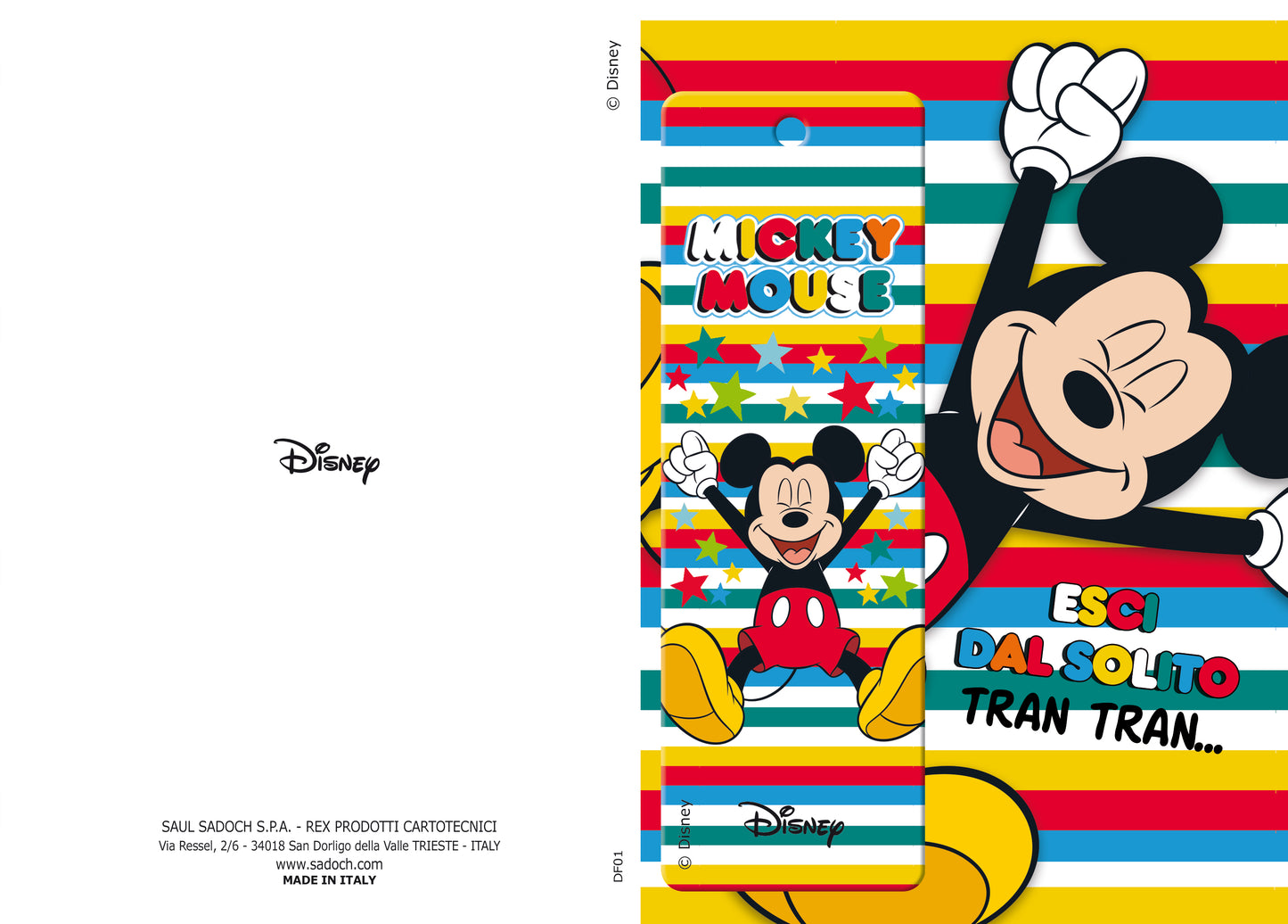 biglietto Disney Mickey mouse con segnalibro 3D