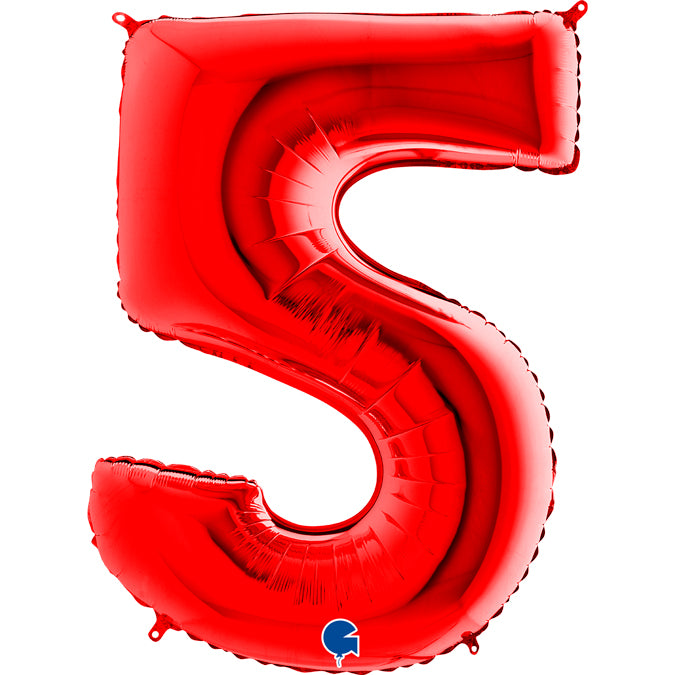 numero 5 foil 102cm/40inch rosso