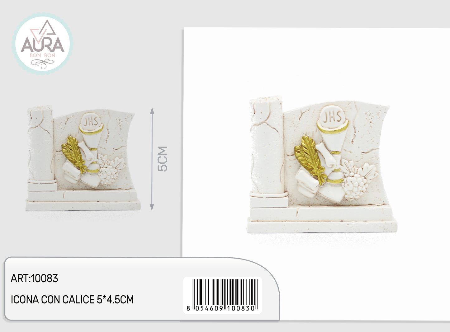 Icona con calice Prima Comunione 5x5cm