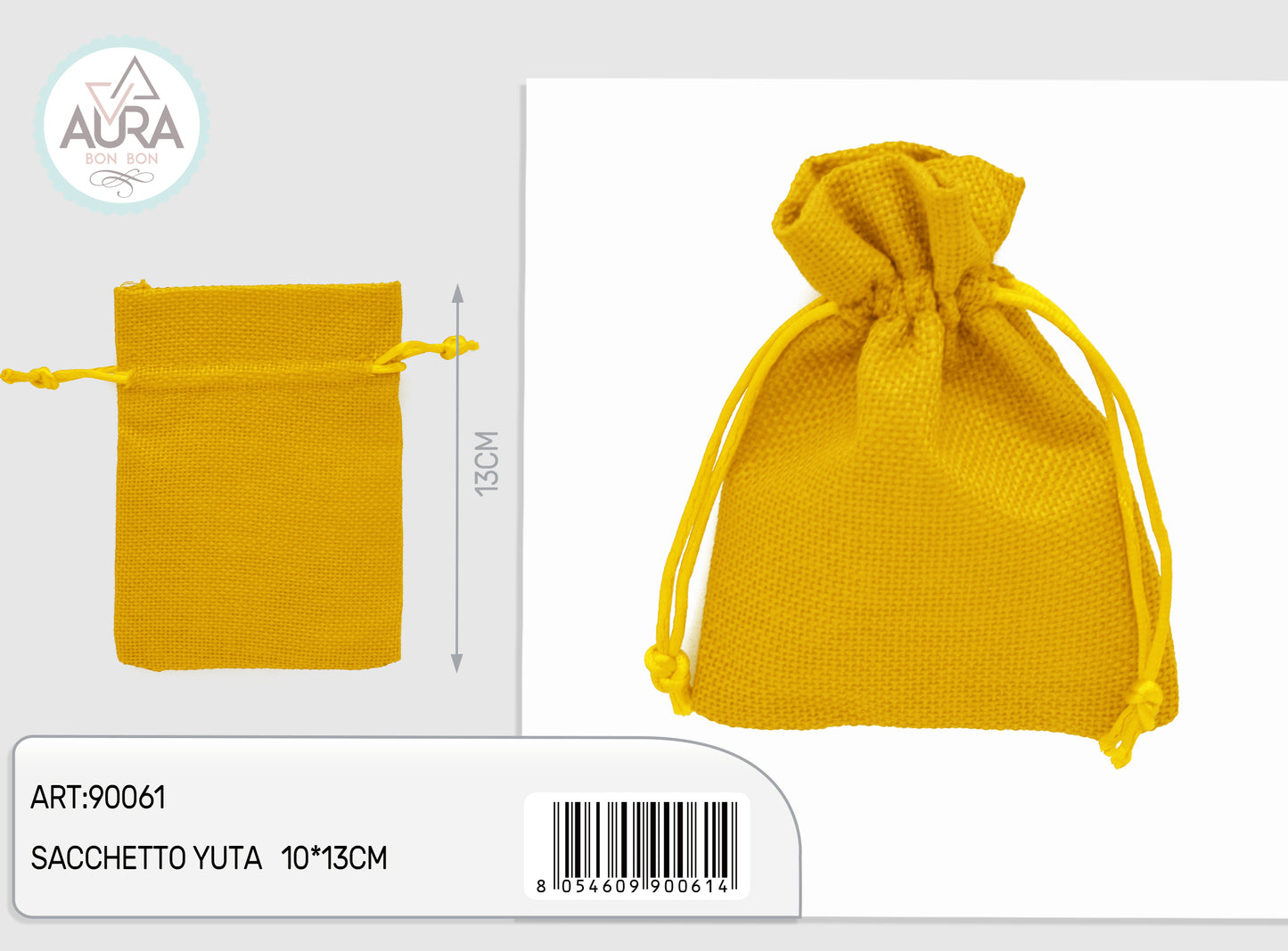 sacchetto yuta 10x13cm giallo