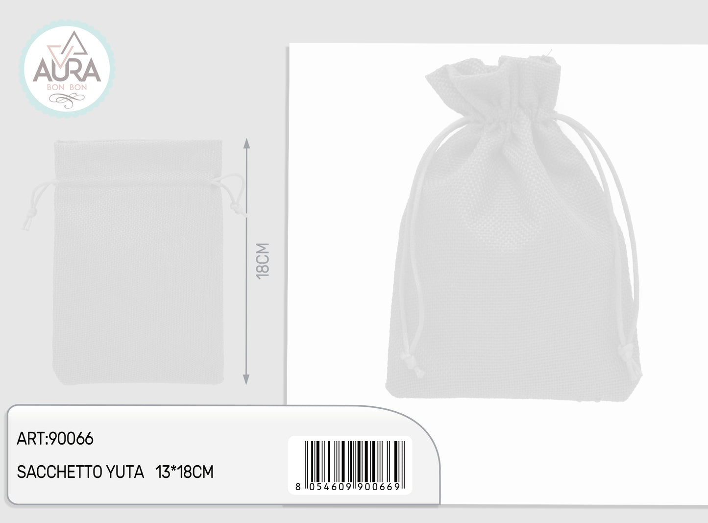 Sacchetto yuta bianco 13x18cm
