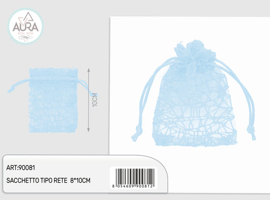 light blue spider bag 8x10cm