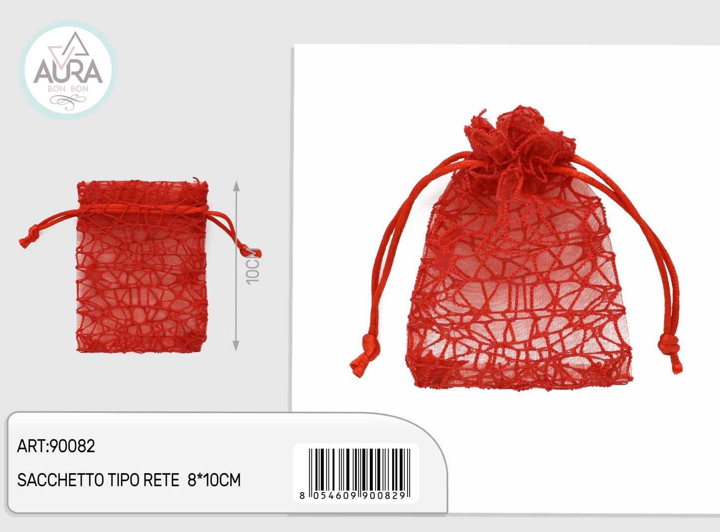 sacchetto spider rosso 8x10cm