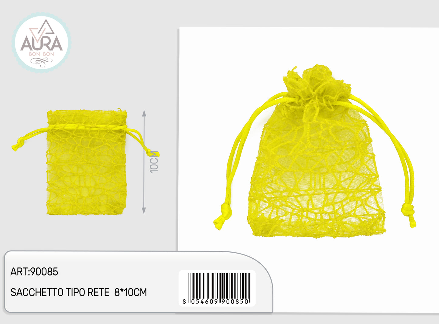 sacchetto spider giallo 8x10cm