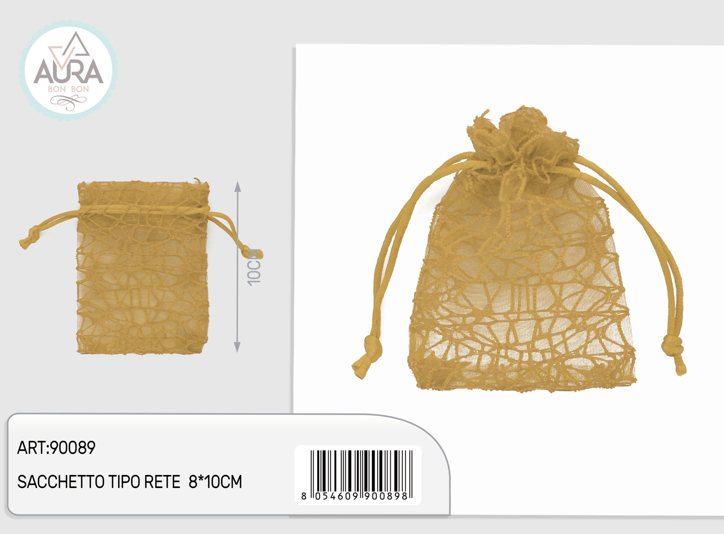 sacchetto rete spider 8x10 oro