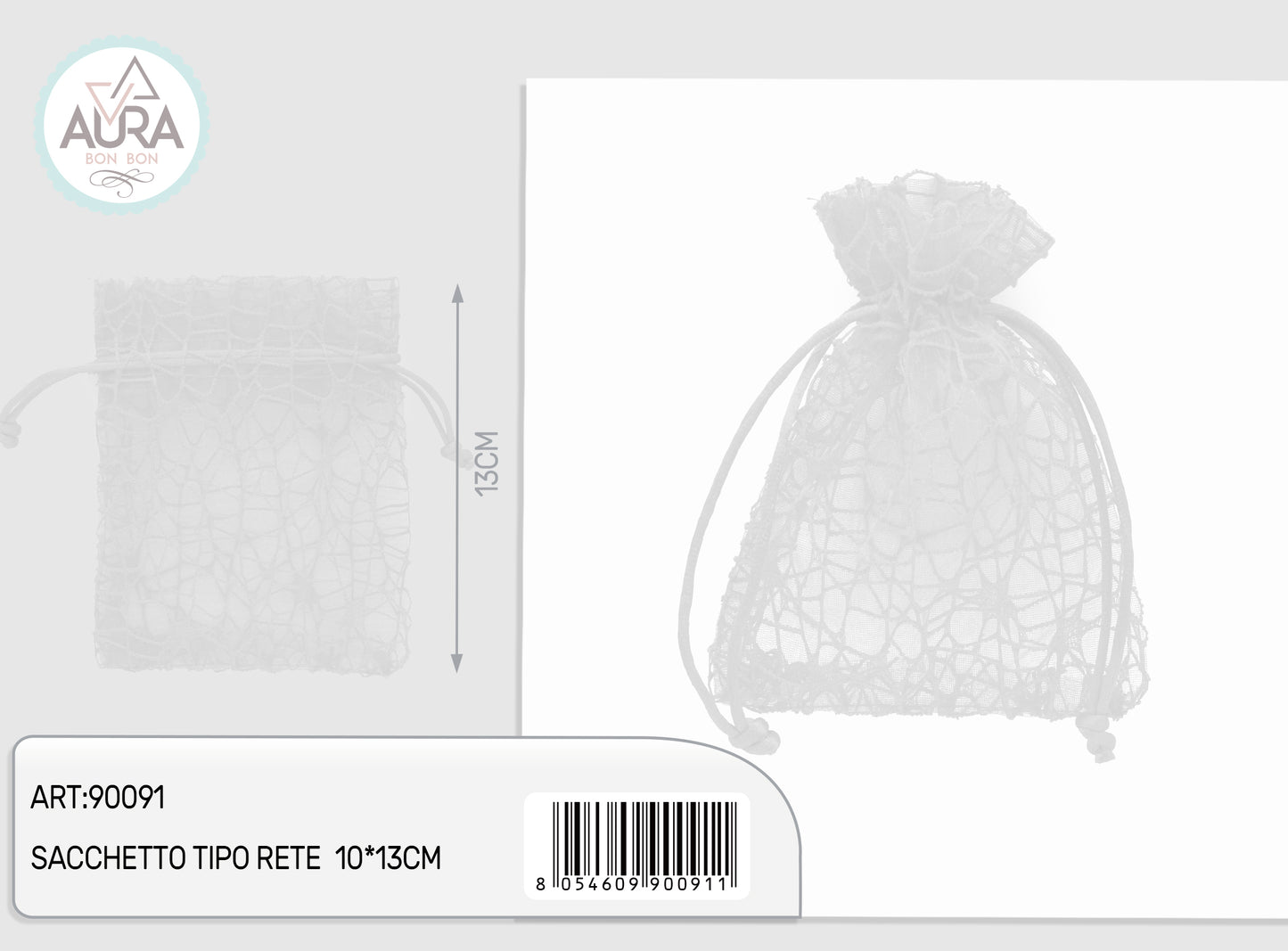 sacchetto spider bianco 10x13cm