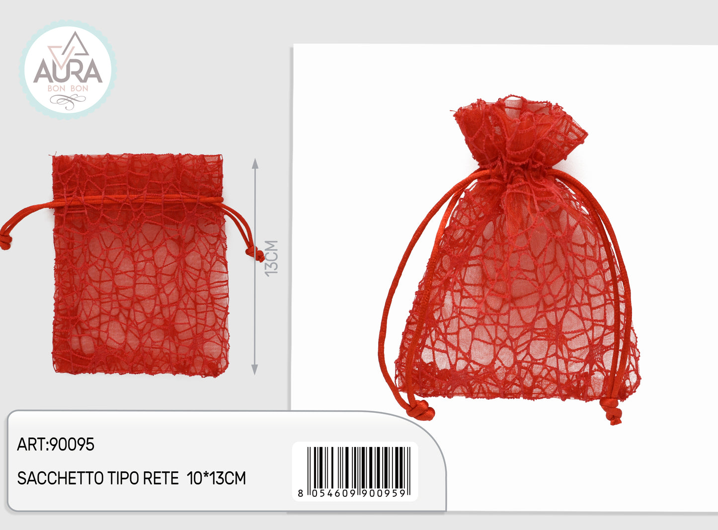 sacchetto spider 10x13cm rosso