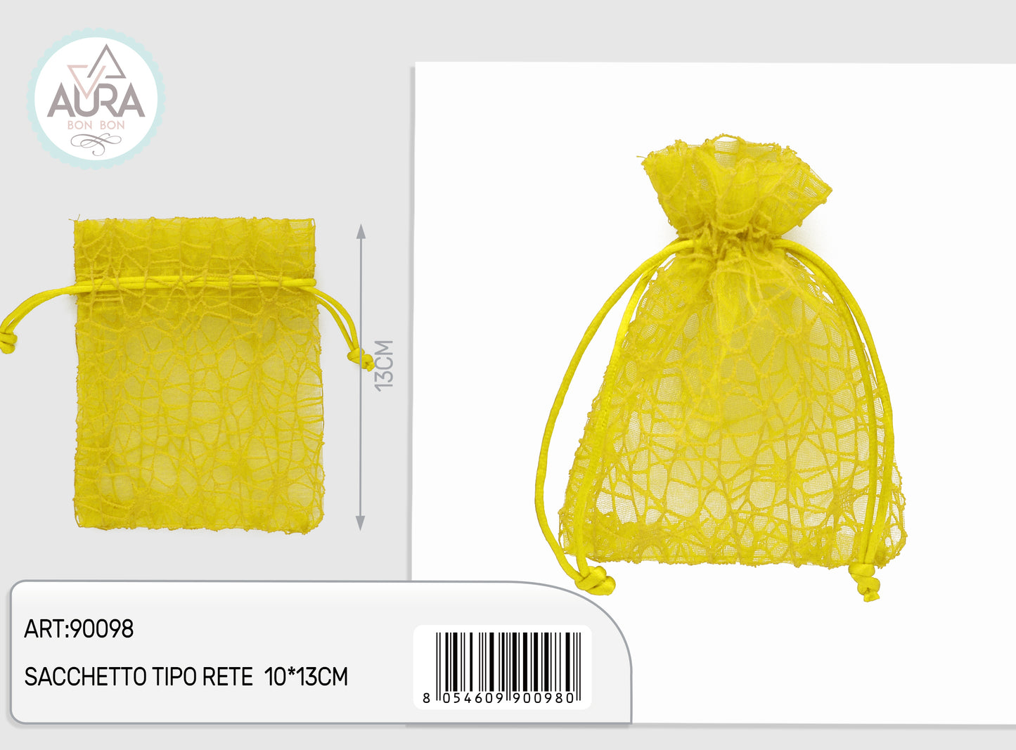 sacchetto spider giallo 10x13cm
