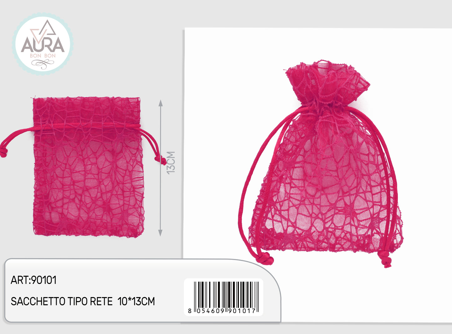 sacchetto spider fuxia 10x13cm