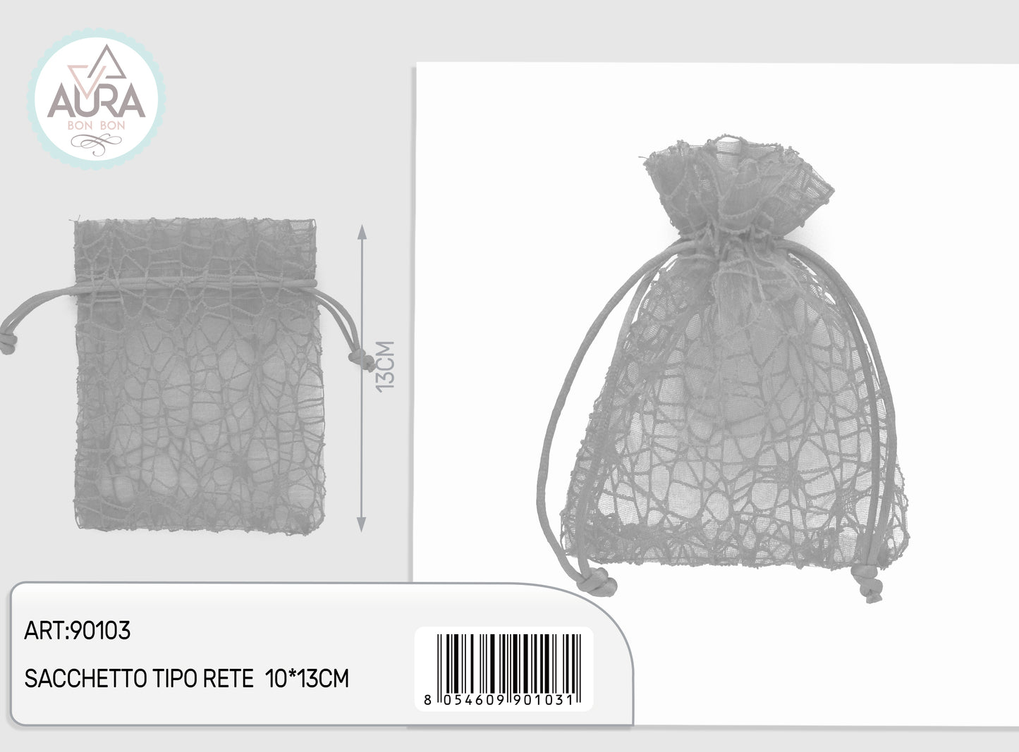 sacchetto spider grigio 10x13cm