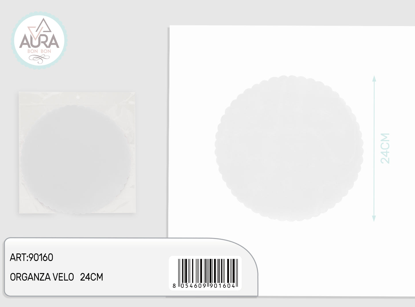 Velo organza 50pz 24cm bianco