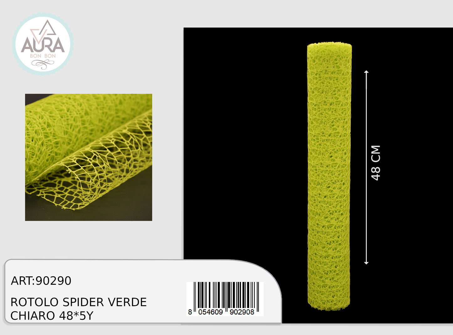 rotolo organza spider 48cmx5y verde chiaro