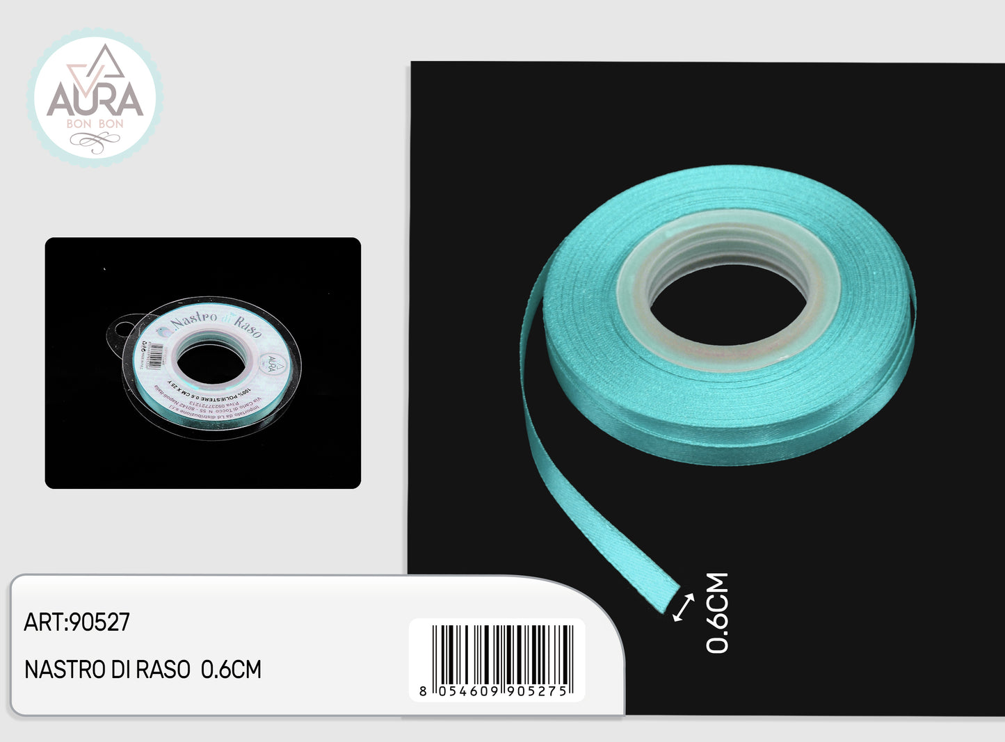 nastro di raso 0,6cmx25y tiffany