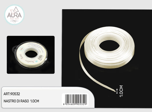 1cmx25y ivory satin ribbon
