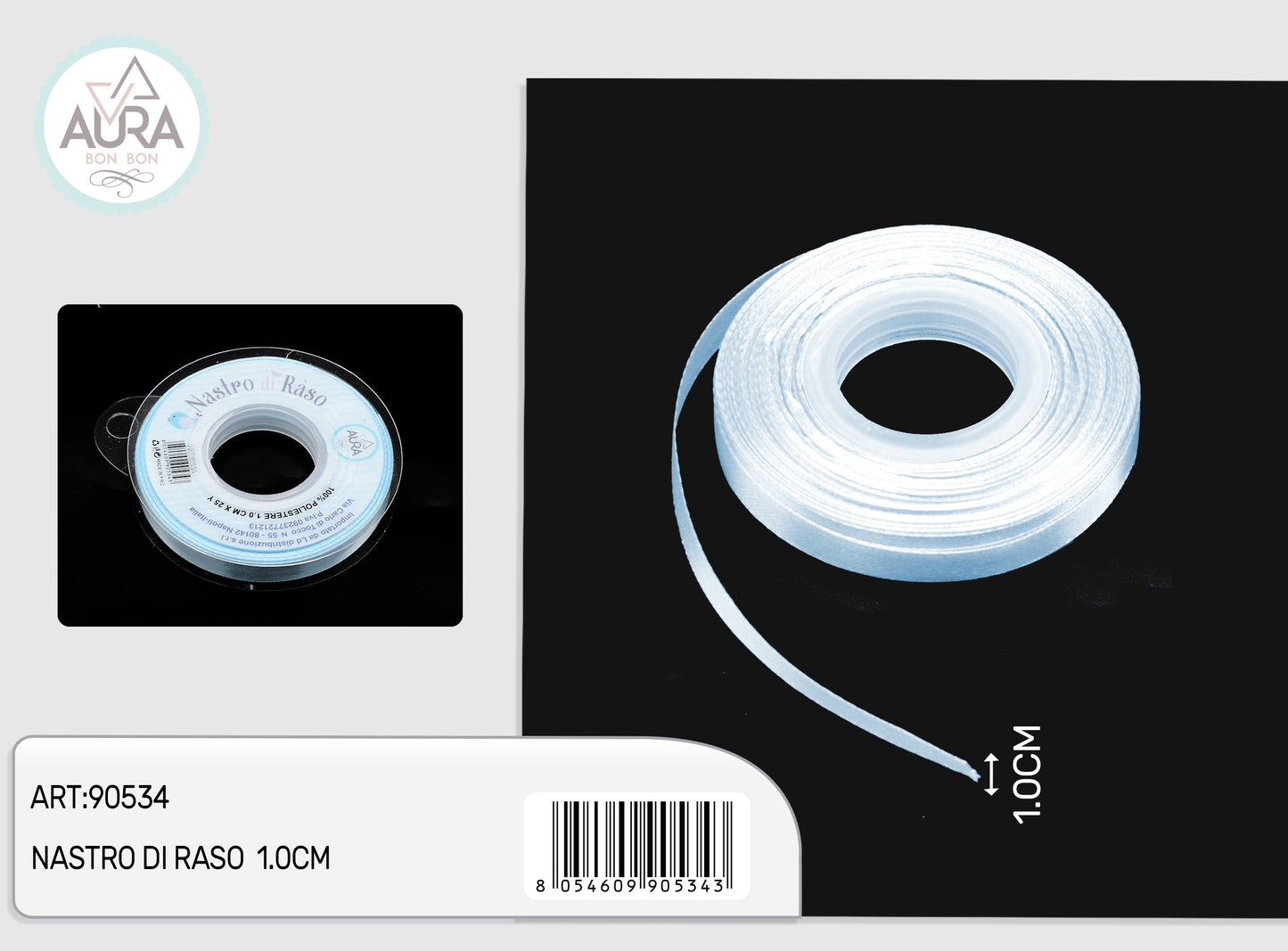 nastro di raso 1cmx25y azzurro