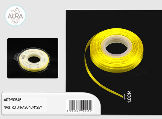 1cmx25y yellow satin ribbon