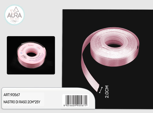 nastro di raso 2,0cmx25y rosa