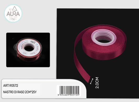 2.0cmx25y burgundy satin ribbon