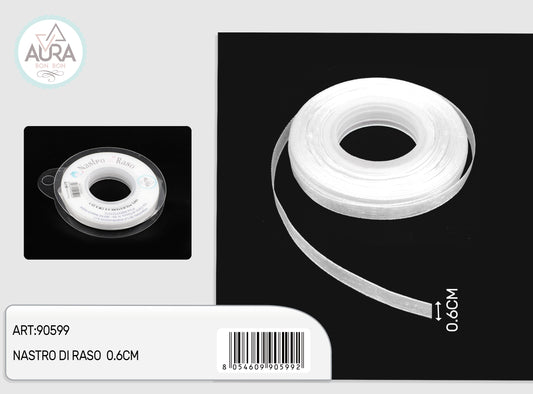 nastro organza 0,6cmx25y bianco