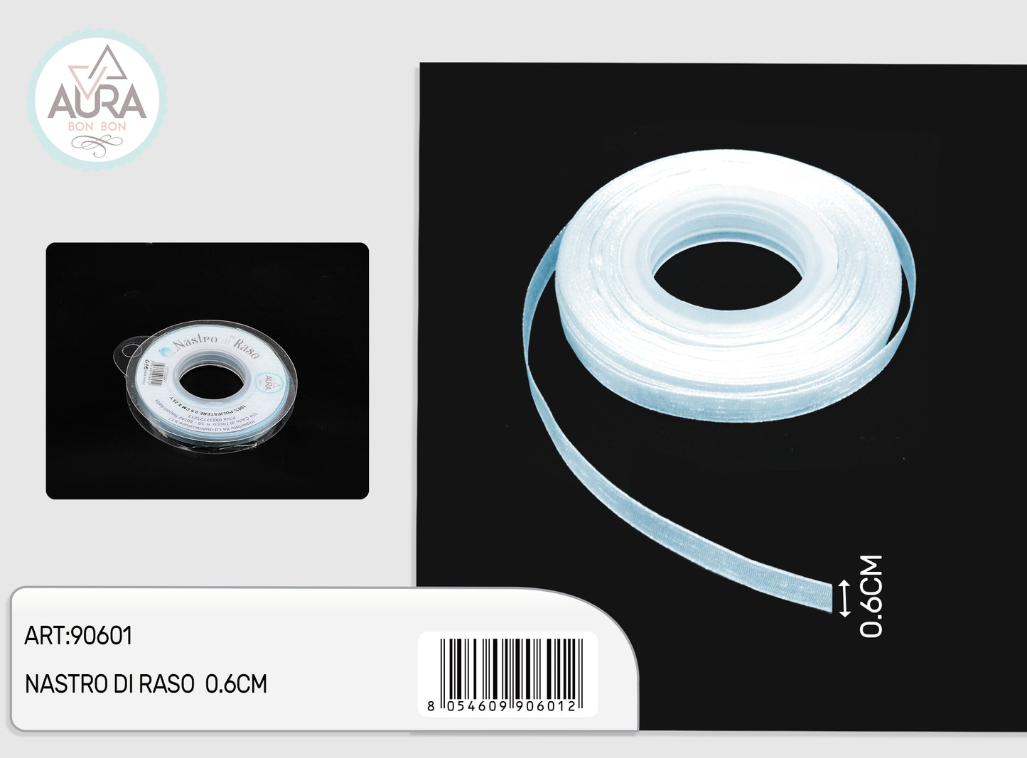 nastro organza 0,6cmx25y celeste