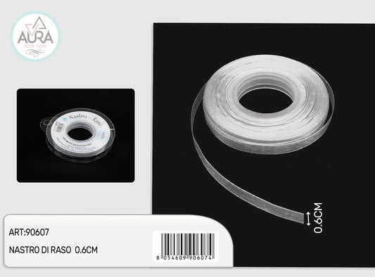 nastro organza 0,6cmx25y grigio