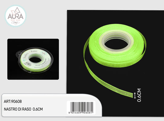 nastro organza 0,6cmx25y verde chiaro