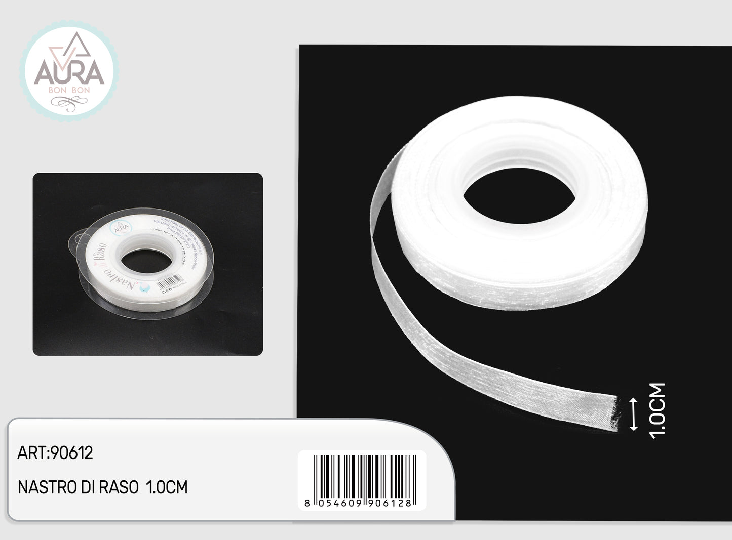 nastro organza 1cmx25y bianco