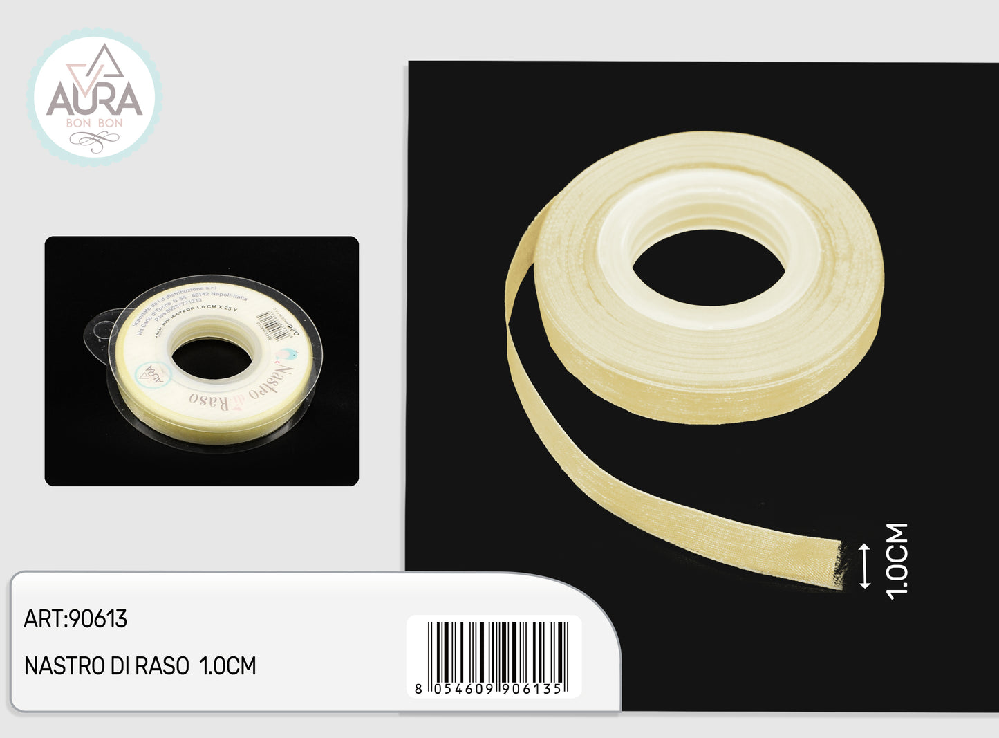 nastro organza 1cmx25y avorio