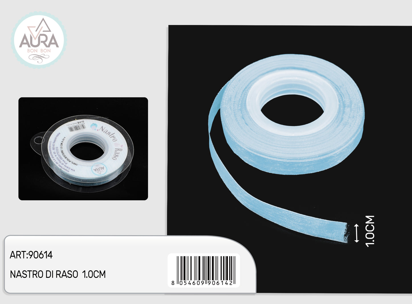 nastro organza 1cmx25y celeste