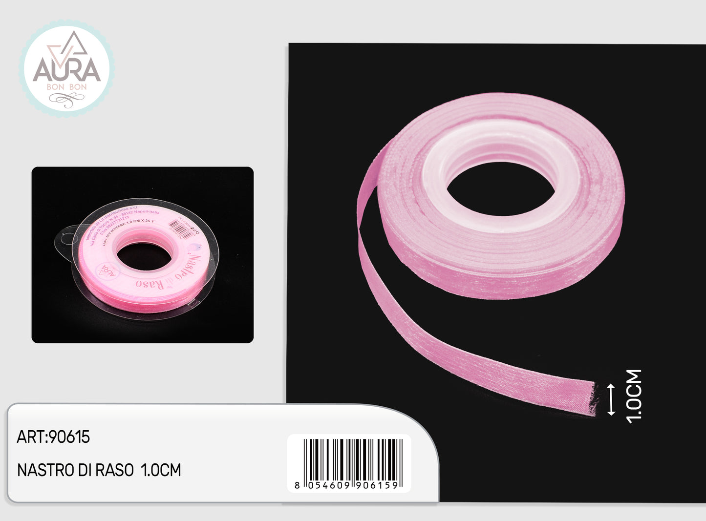 nastro organza 1cmx25y rosa