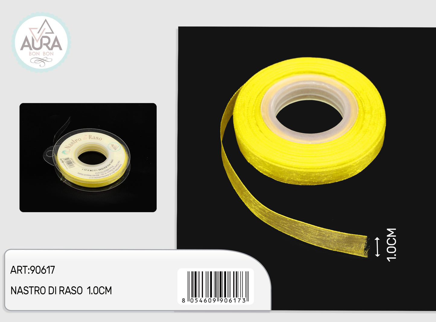 nastro organza 1cmx25y giallo