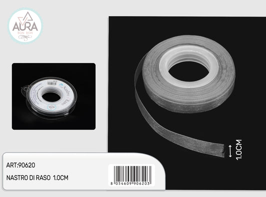 nastro organza 1cmx25y grigio