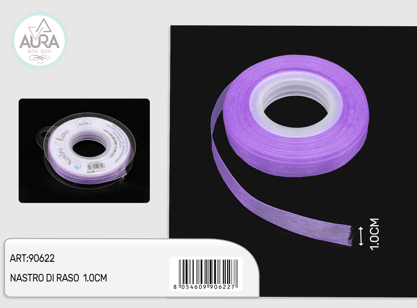nastro organza 1cmx25y lilla