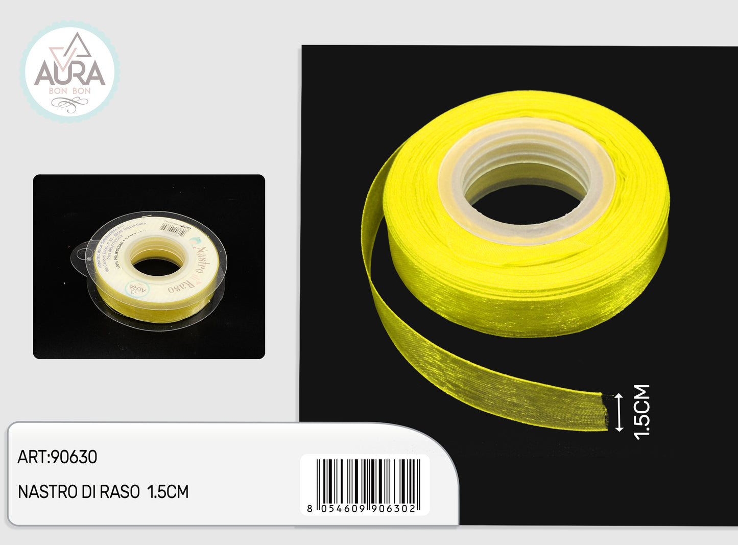 nastro organza 1,5cmx25y giallo