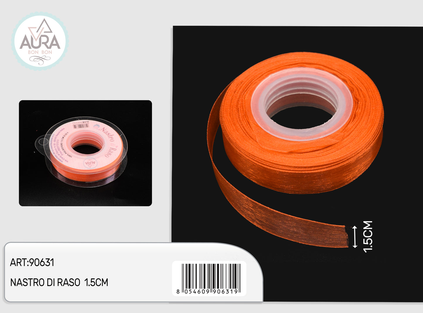 nastro organza 1,5cmx25y arancio