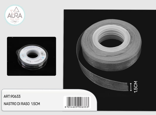 nastro organza 1,5cmx25y grigio