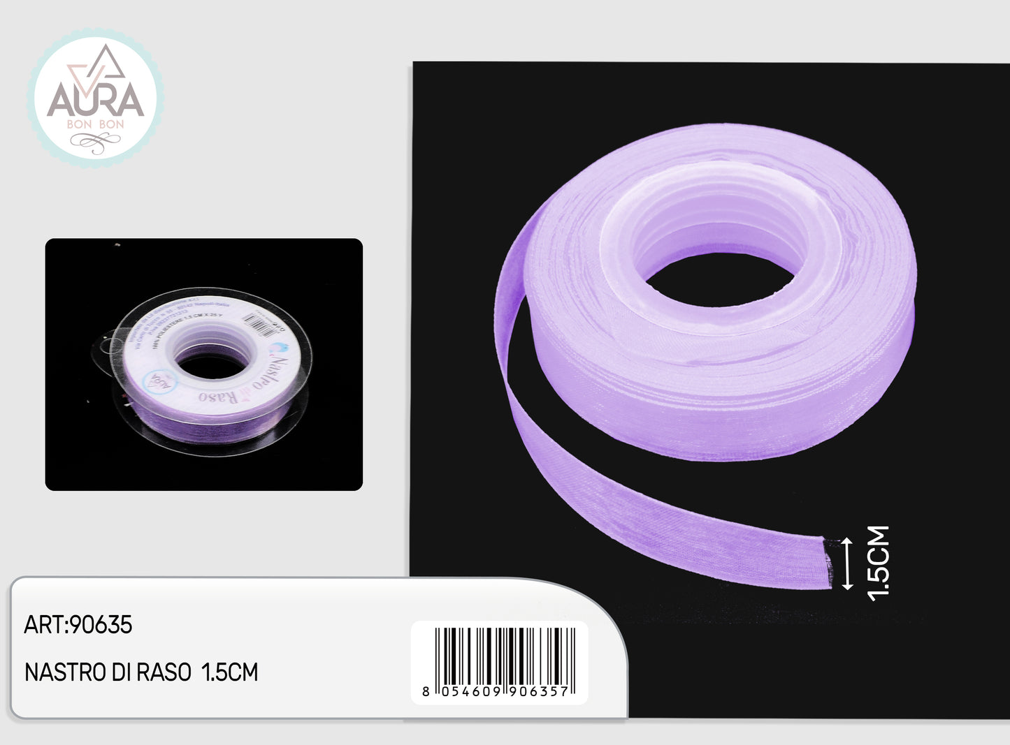 nastro organza 1,5cmx25y lilla