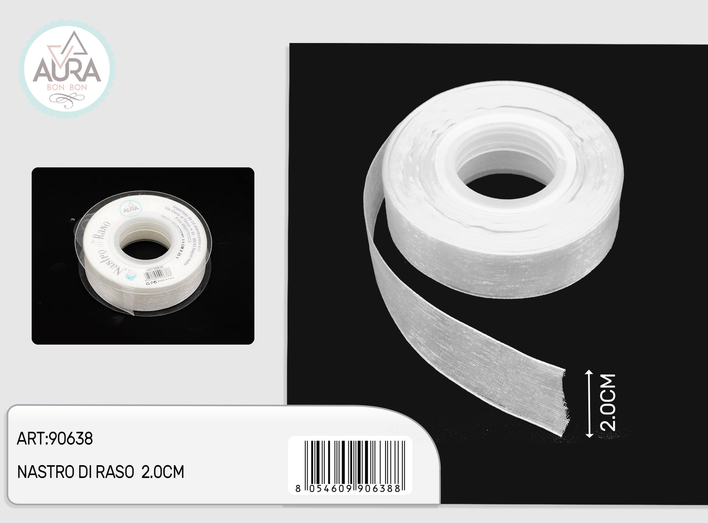 nastro organza 2cmx25y bianco